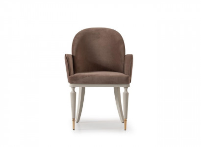 Dining chair kitchen chair chair with armrests brown upholstery modern